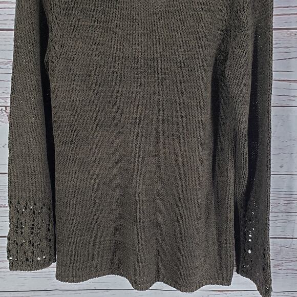 Chico's Women's Brown Knit V-Neck Pullover Long Sleeve Top Size 2 - Picture 13 of 15